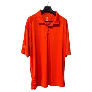 Cutter & Buck Polo Shirt Men's 3XB orange Collared‎ Golf Active dry tech